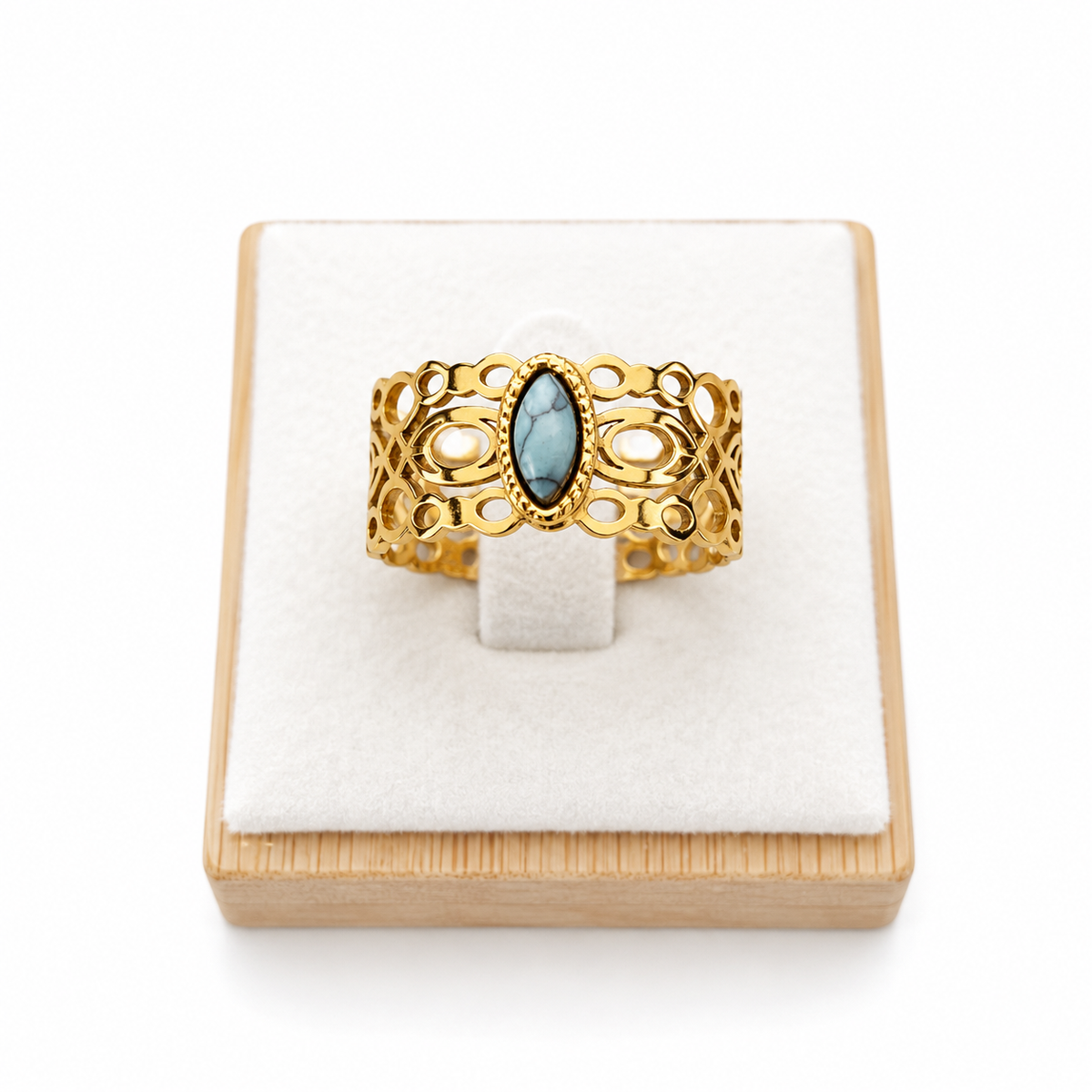 Turquoise Filigree Statement Ring