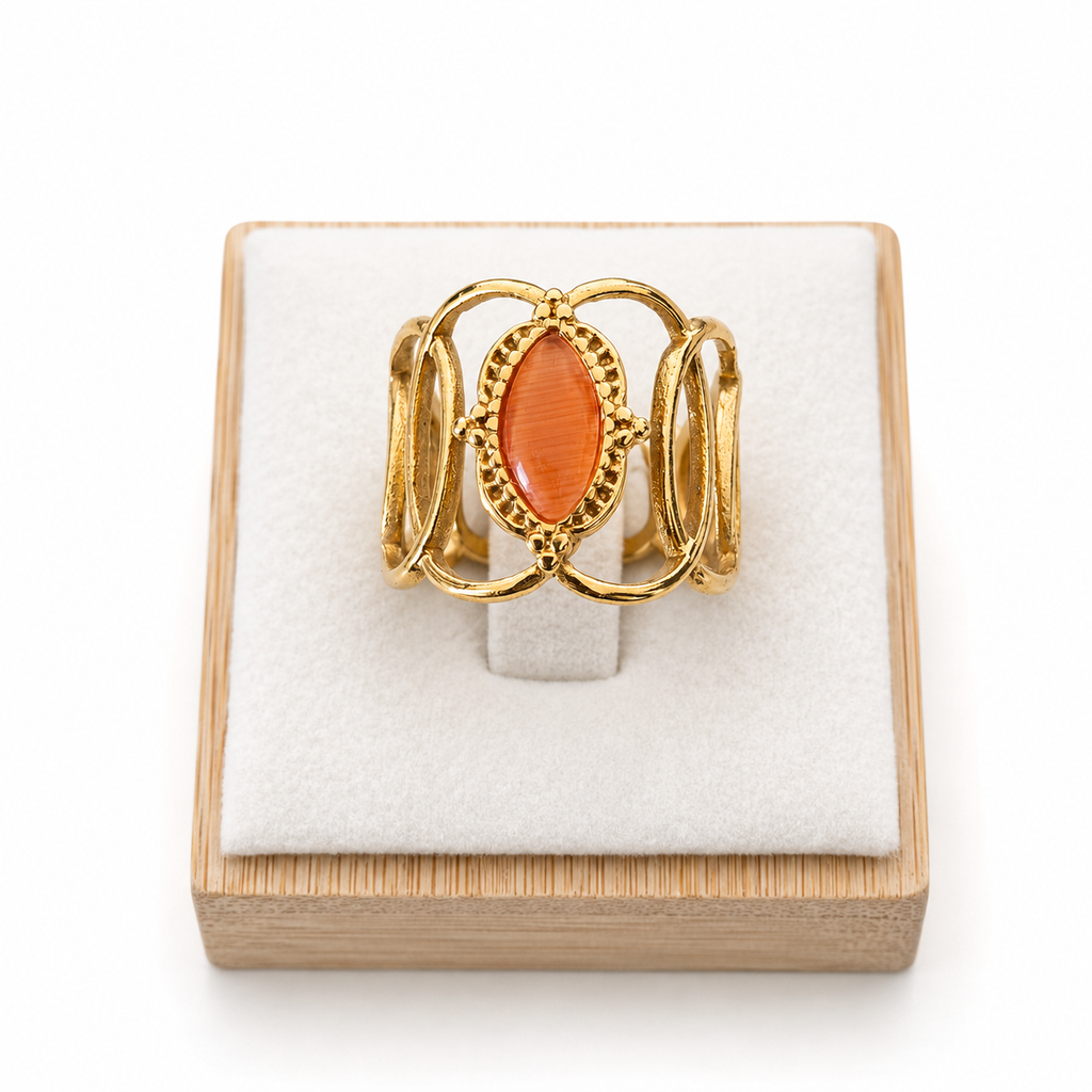 Amber Glow Statement Ring