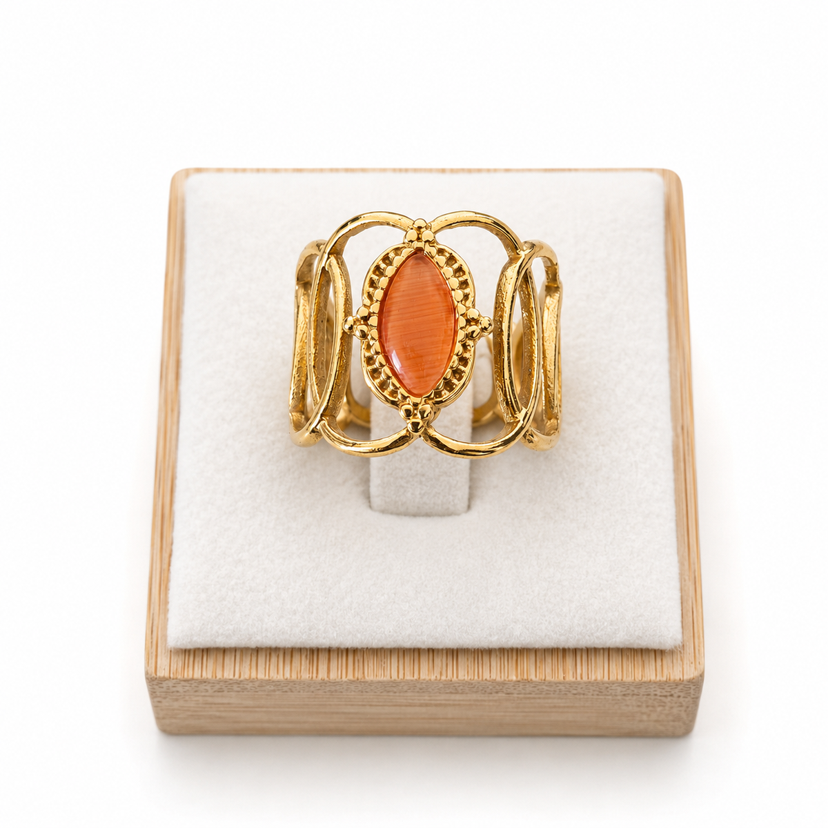Amber Glow Statement Ring