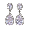 Silver Crystal Teardrop Earrings