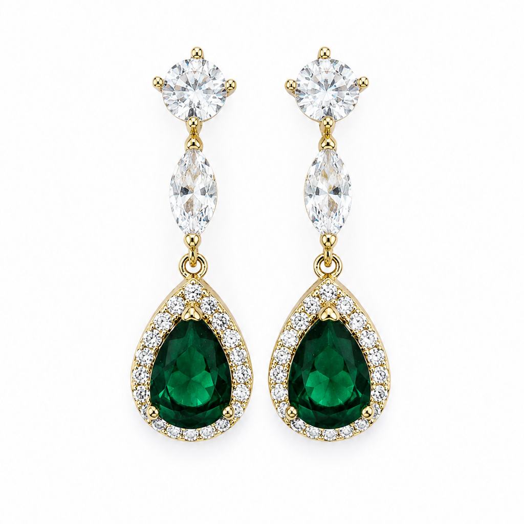 Emerald Elegance Drop Earrings