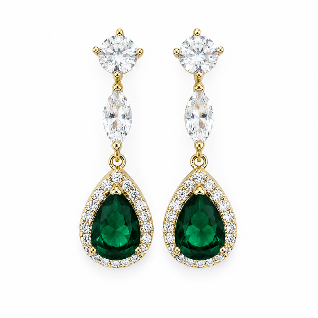 Emerald Elegance Drop Earrings