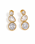 Golden Crystal Drop Earrings