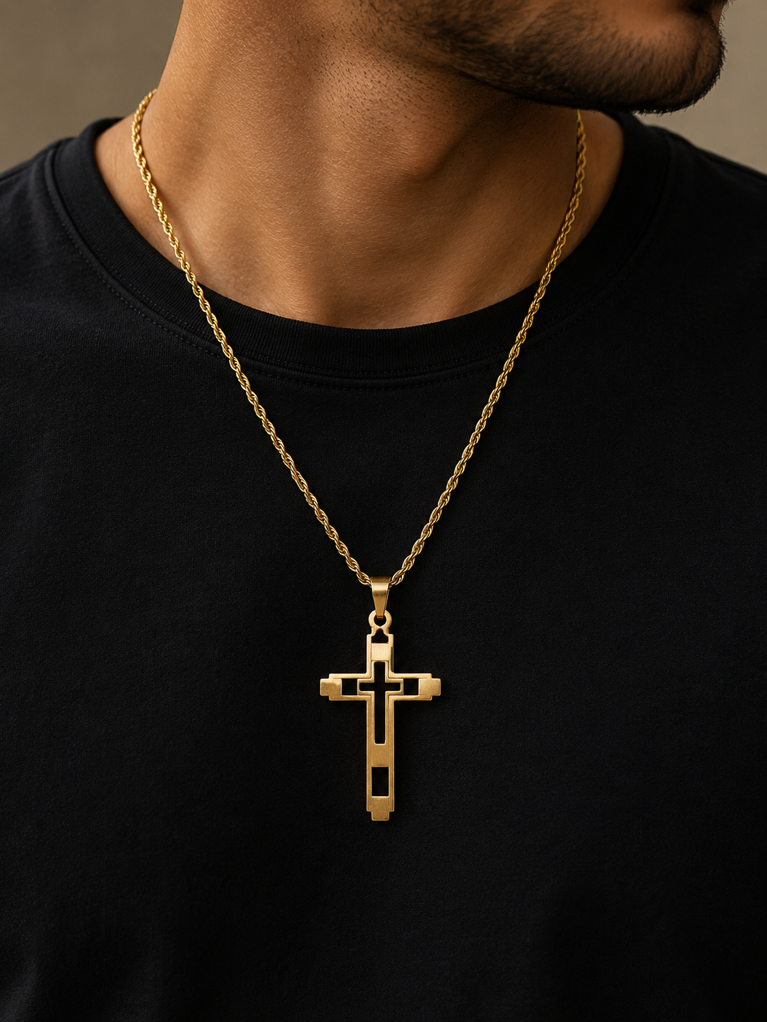 Divine Cross Necklace – Gold