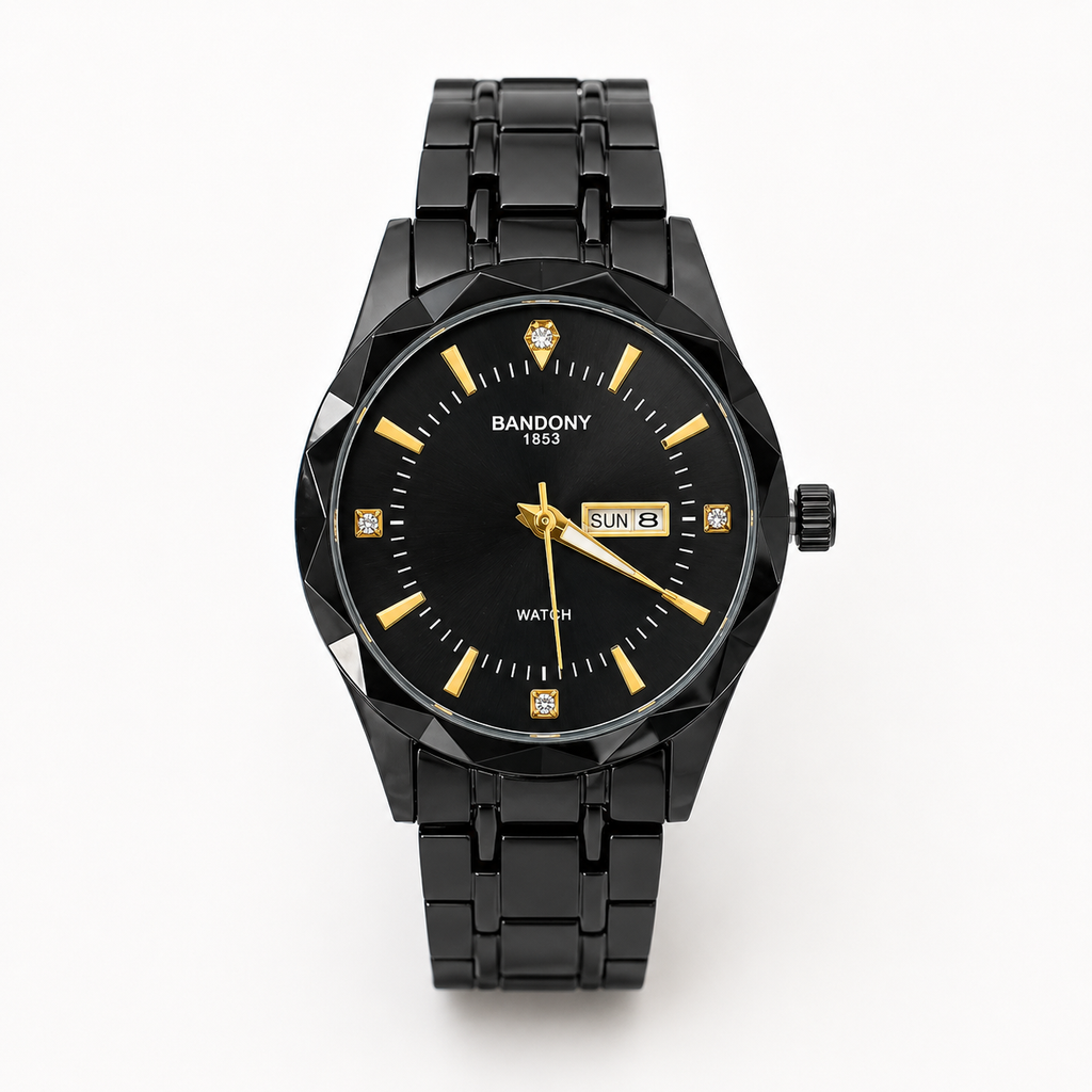 BANDONY Black & Gold Men’s Watch