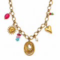 Golden Soleil Charm Necklace