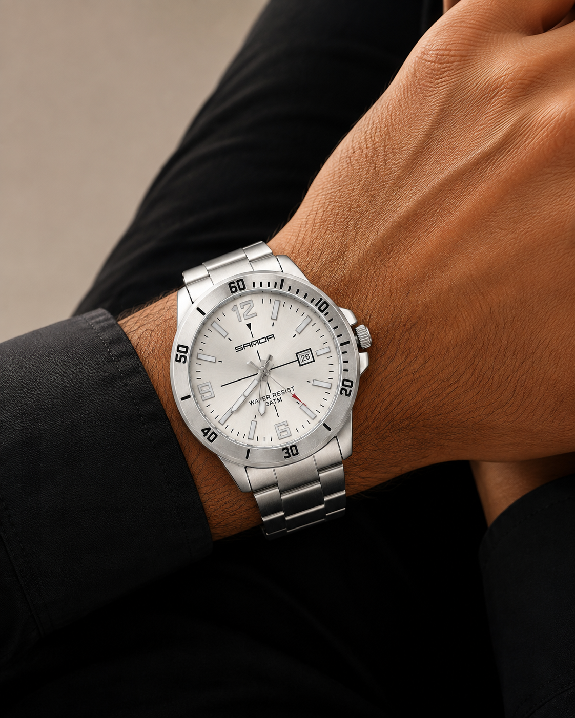 SAMDA Silver Men’s Watch