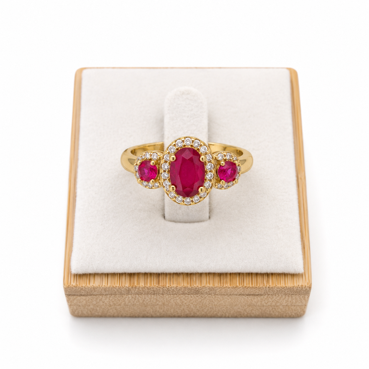 Ruby Glow Halo Ring