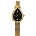 YALALUSI Women's Gold Teardrop Watch with Black Dial !