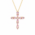 Crystal Pink Zircon Cross