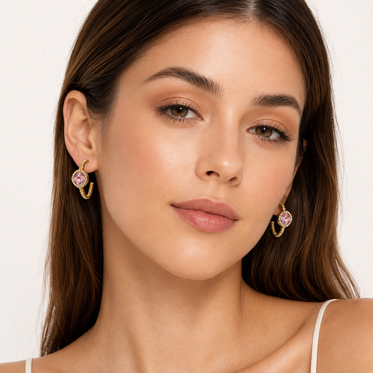 Rose Glow Hoop Earrings