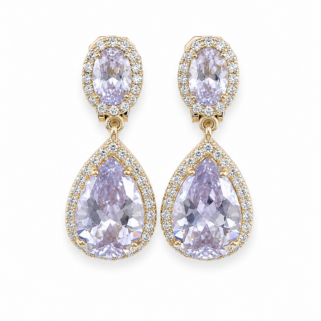 Gold Crystal Teardrop Earrings