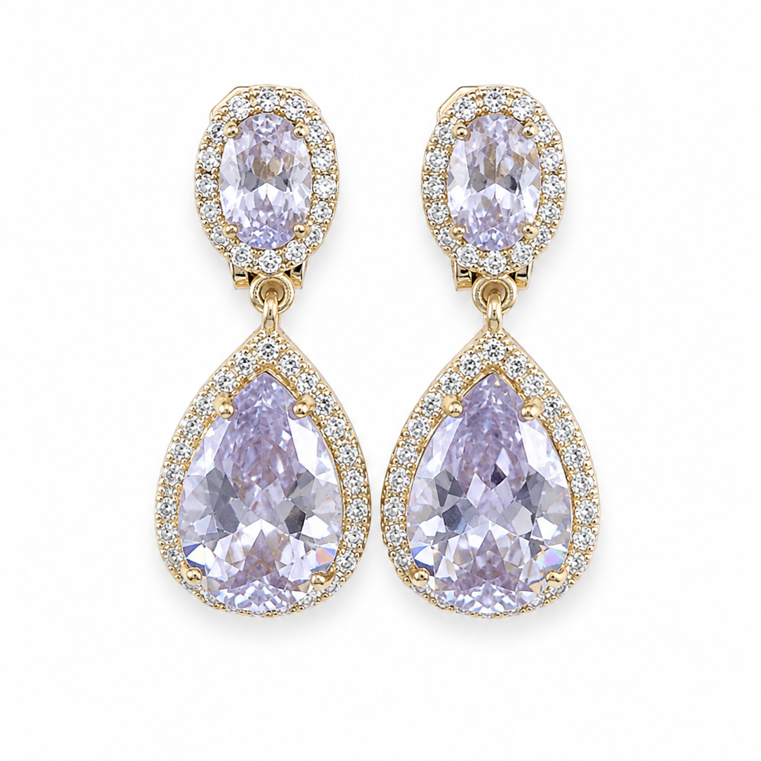 Gold Crystal Teardrop Earrings