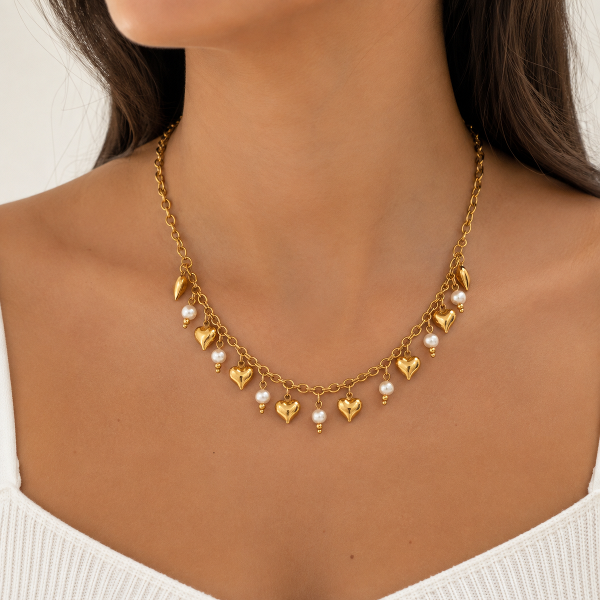 Golden Hearts & Pearls