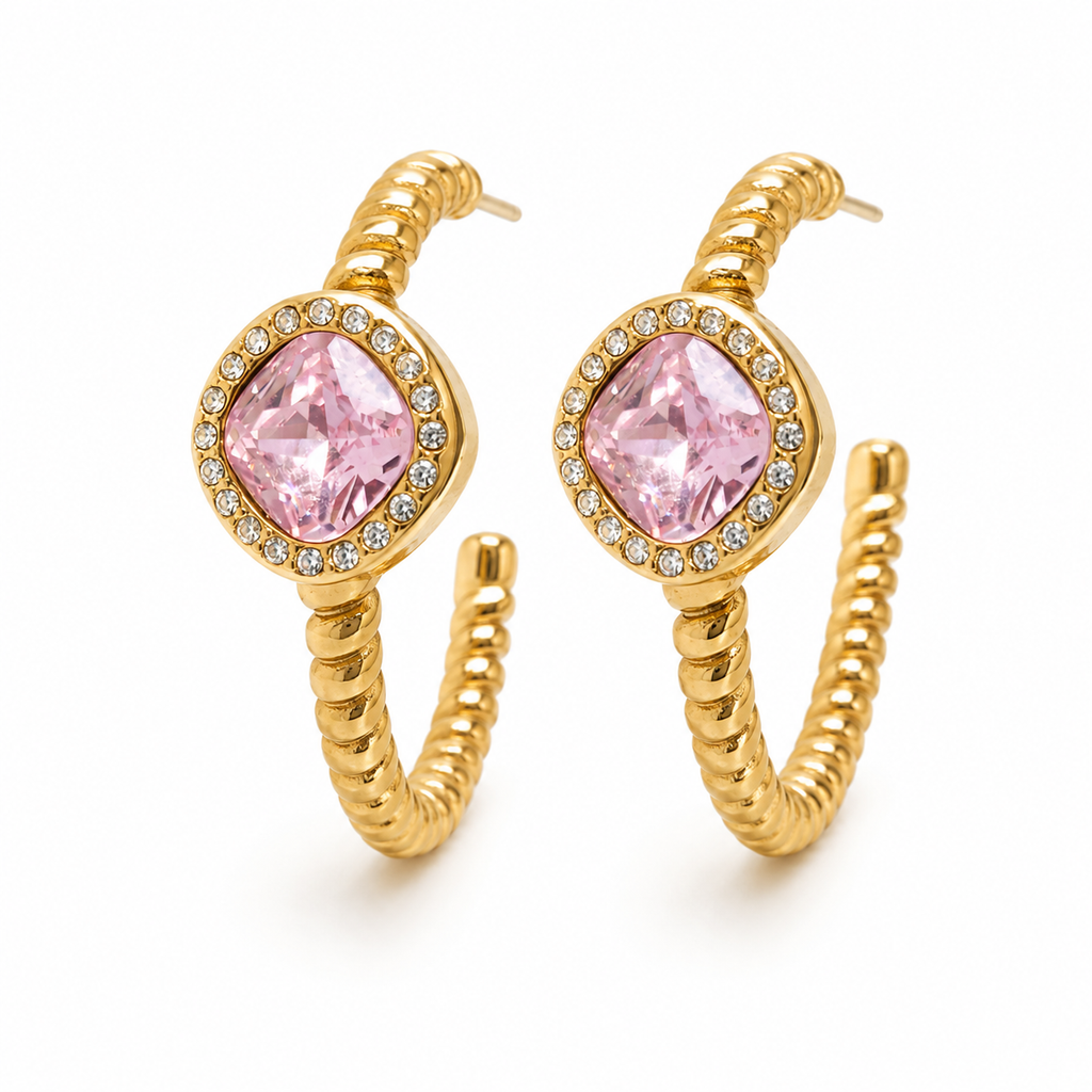 Rose Glow Hoop Earrings