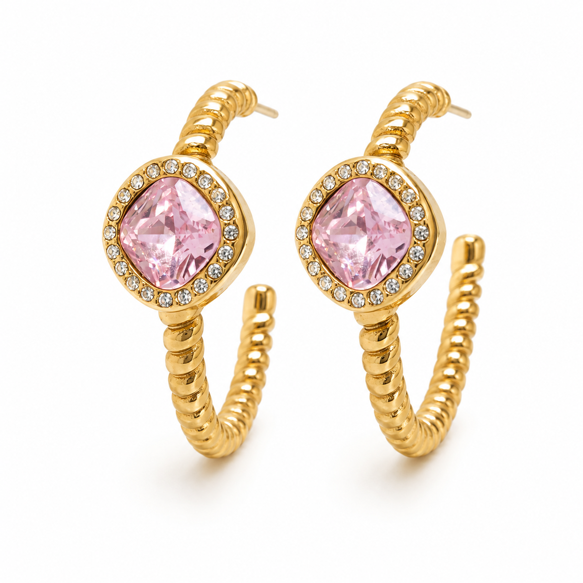 Rose Glow Hoop Earrings